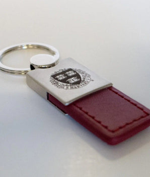 Leather Crest Keychain - The Harvard Shop